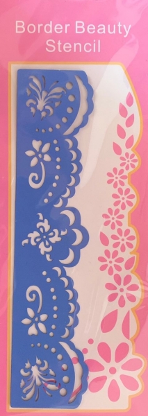 Embossing-Schablone Border Beauty, Blumenrand, Schmetterlinge